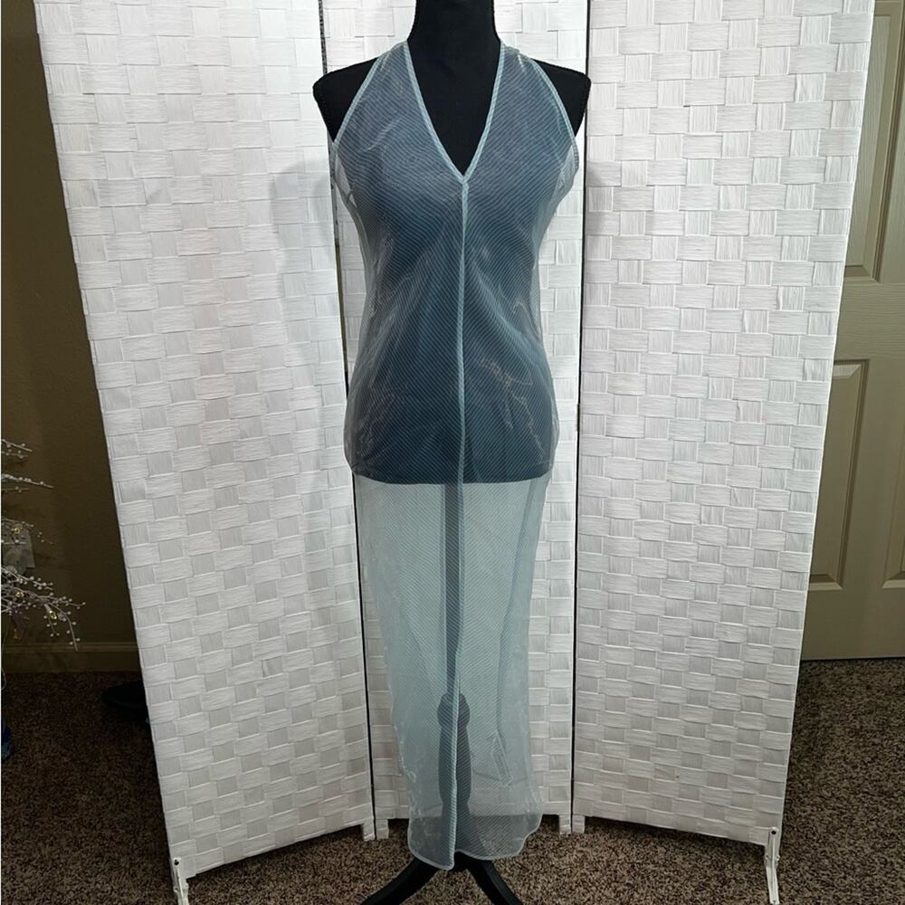 Zara Sheer Blue Maxi Dress